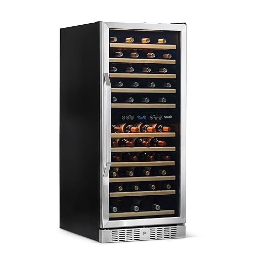 NewAir AWR-1160DB Premier Gold Series 116 Bottle Built-In Wine Cooler, Stainless Steel/Black