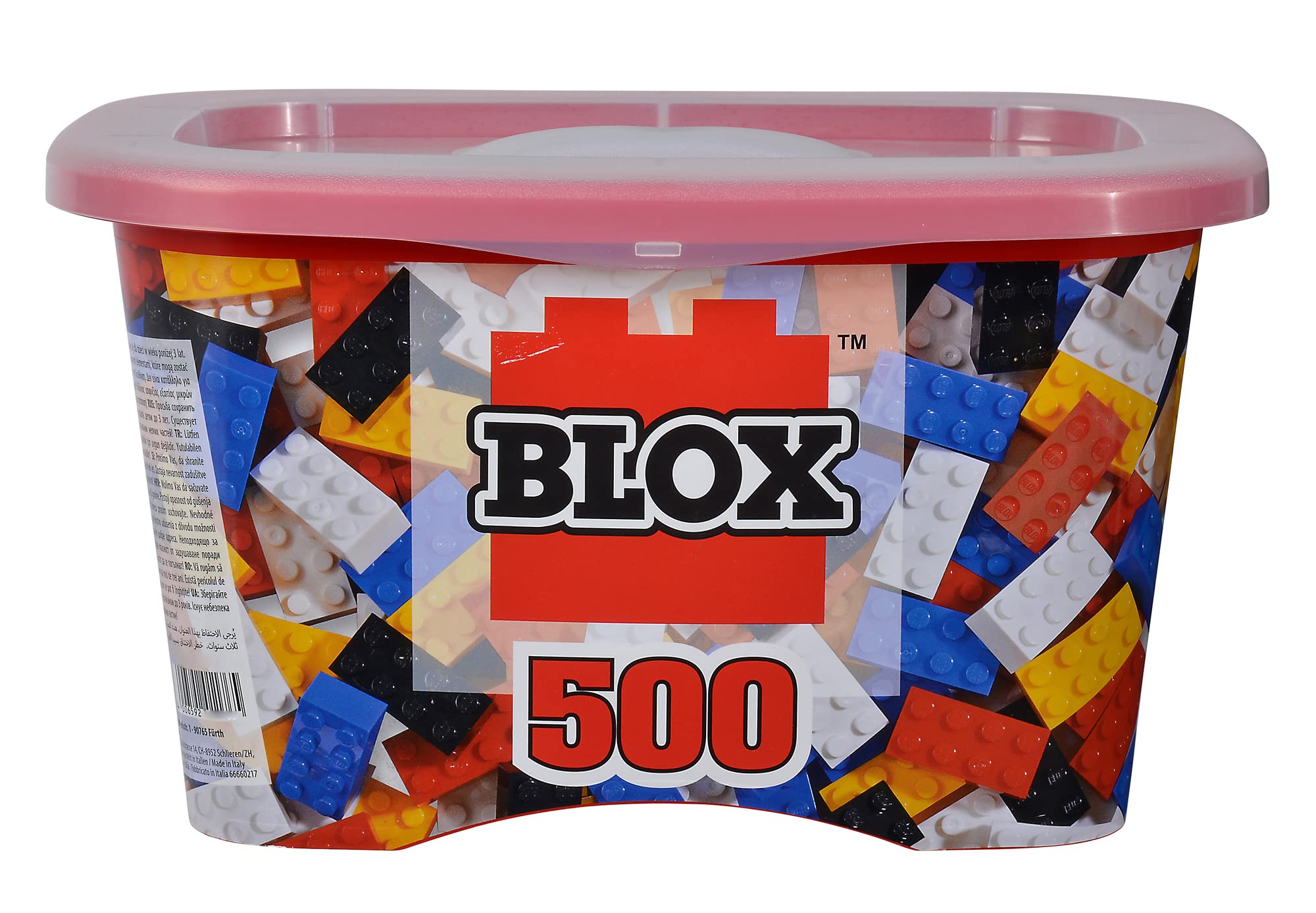 SimbaBlox Container 500, 5 Colours, 8 Stones Each 80, 4 Stones Each 20, Stickers, from 4 Years