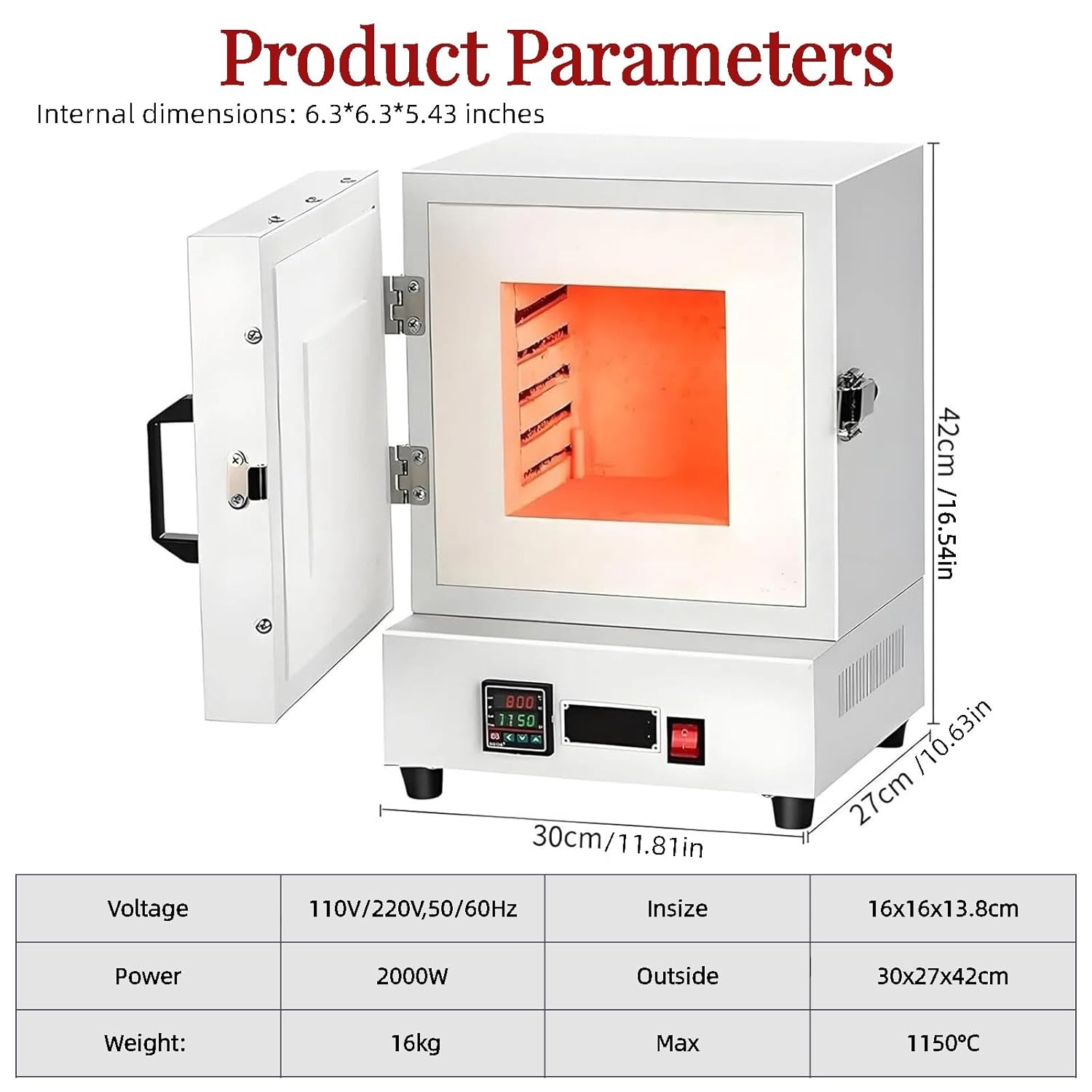 Electric Kiln Furnace 1150 Degree,Electric kiln 2000W Metal Melting Furnace with Temperature Controller,Industrial Electric Burnout Oven,for Jewelry & Metalwork