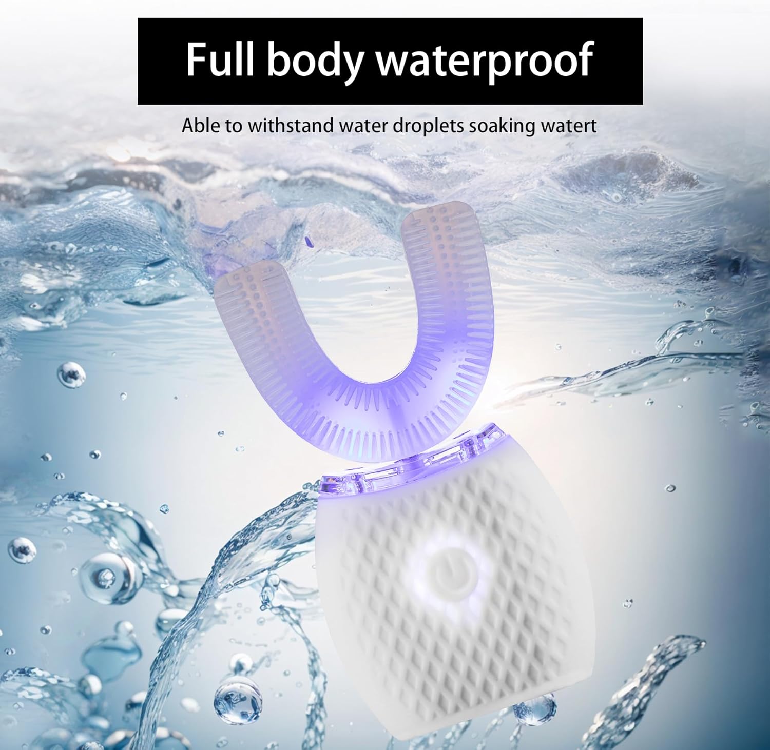 Ultrasonic Toothbrush for Adults - Automatic Electric Toothbrush with Soft Bristles Rechargeable Portable 30'' Automatic Timer Wireless Charging Washable for Travel & Home Use (White)