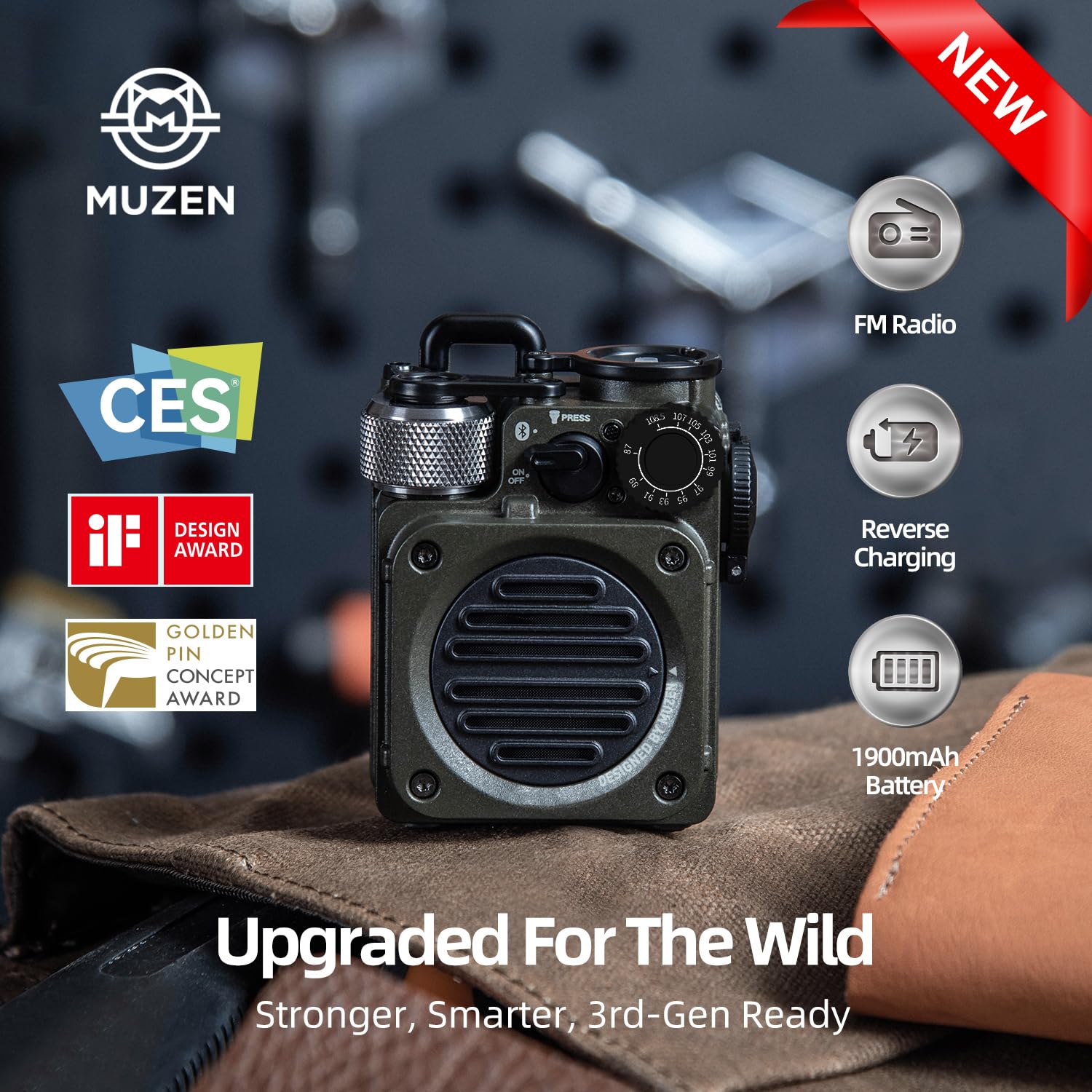 Amazon.com: Muzen Wild Mini 3.0 Outdoor Portable Bluetooth Speaker