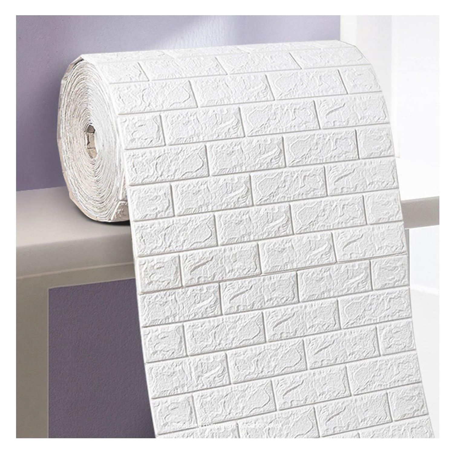 Carrelage brique stickers muraux 3D blanc et imperméable pour salon et décoration intérieure