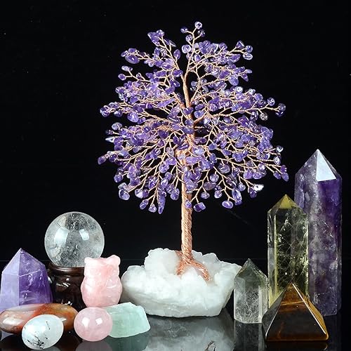 Miniatura 6 de Árbol de cristal con racimo de Amerthyst (árbol de amatista con base de cuarzo)