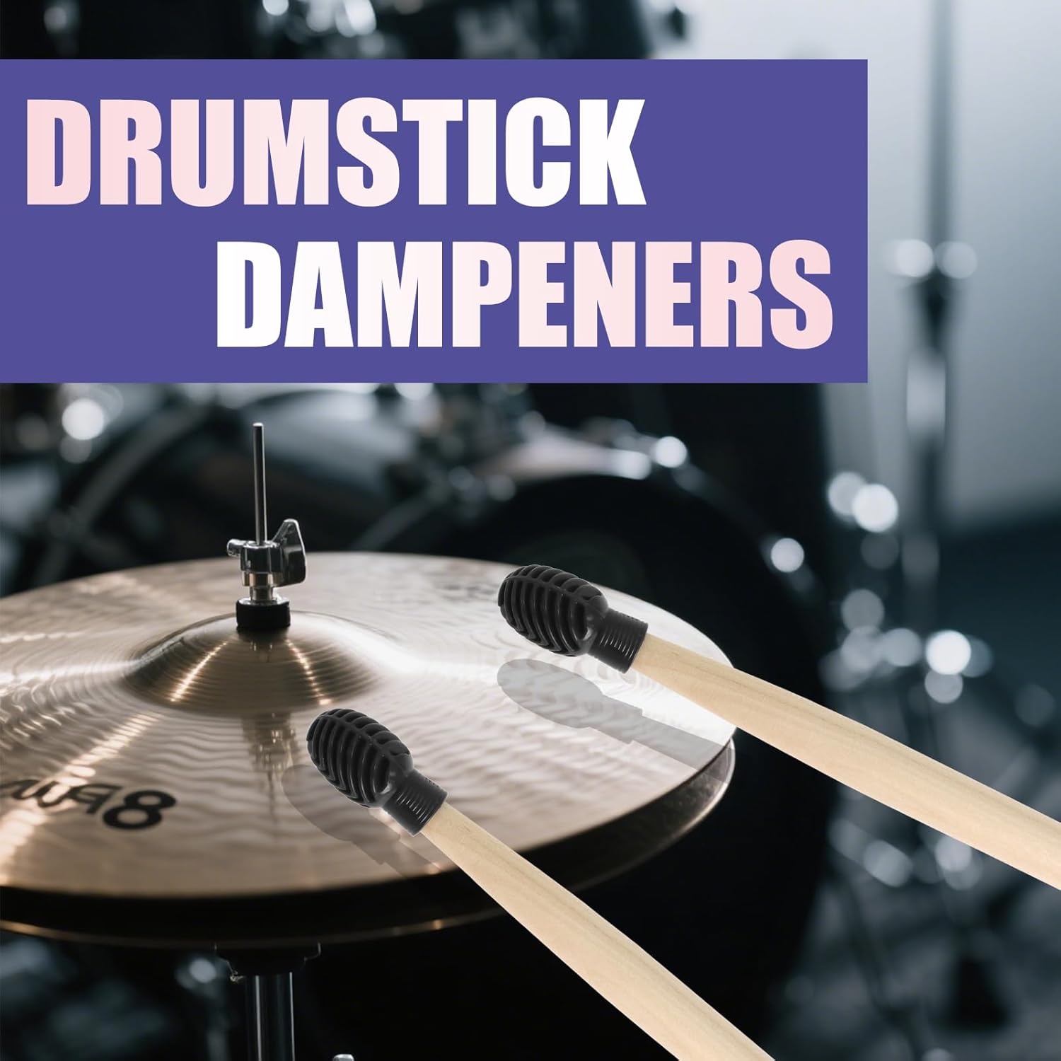 12-Piece Drum Mute Pads Set - Foam Drum Silencer Pads for 10 12 14 16 Inch Drums with Cymbal Mufflers and Hi-Hat Pad - Noise Reducing Practice Pads for Acoustic & Electric Drum Kits