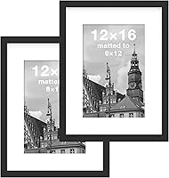 Vista 40 de FrameWorks Marcos de fotos clásicos de madera de 12 x 12 a 8 x 8 pulgadas con vidrio templado, roble natural, paquete de 2