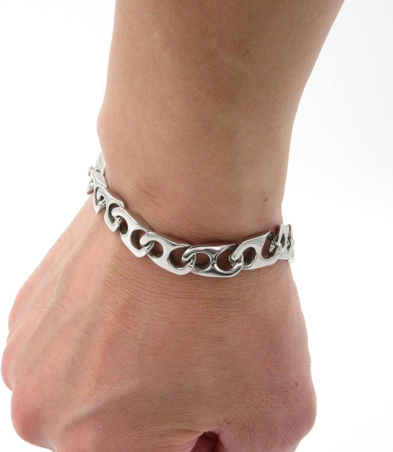 Stainless Steel Flat Mariner Link Men Bracelet 10mm 8.2 inch