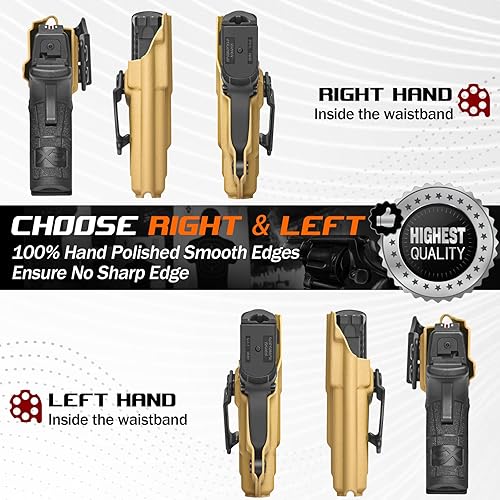 Miniatura 8 de Amberide IWB & OWB KYDEX Funda Ajuste Springfield XD-S 3.3 "y XD-S MOD.2 3.3" Pistola, cintura interior oculto transporte, inclinación ajustable y