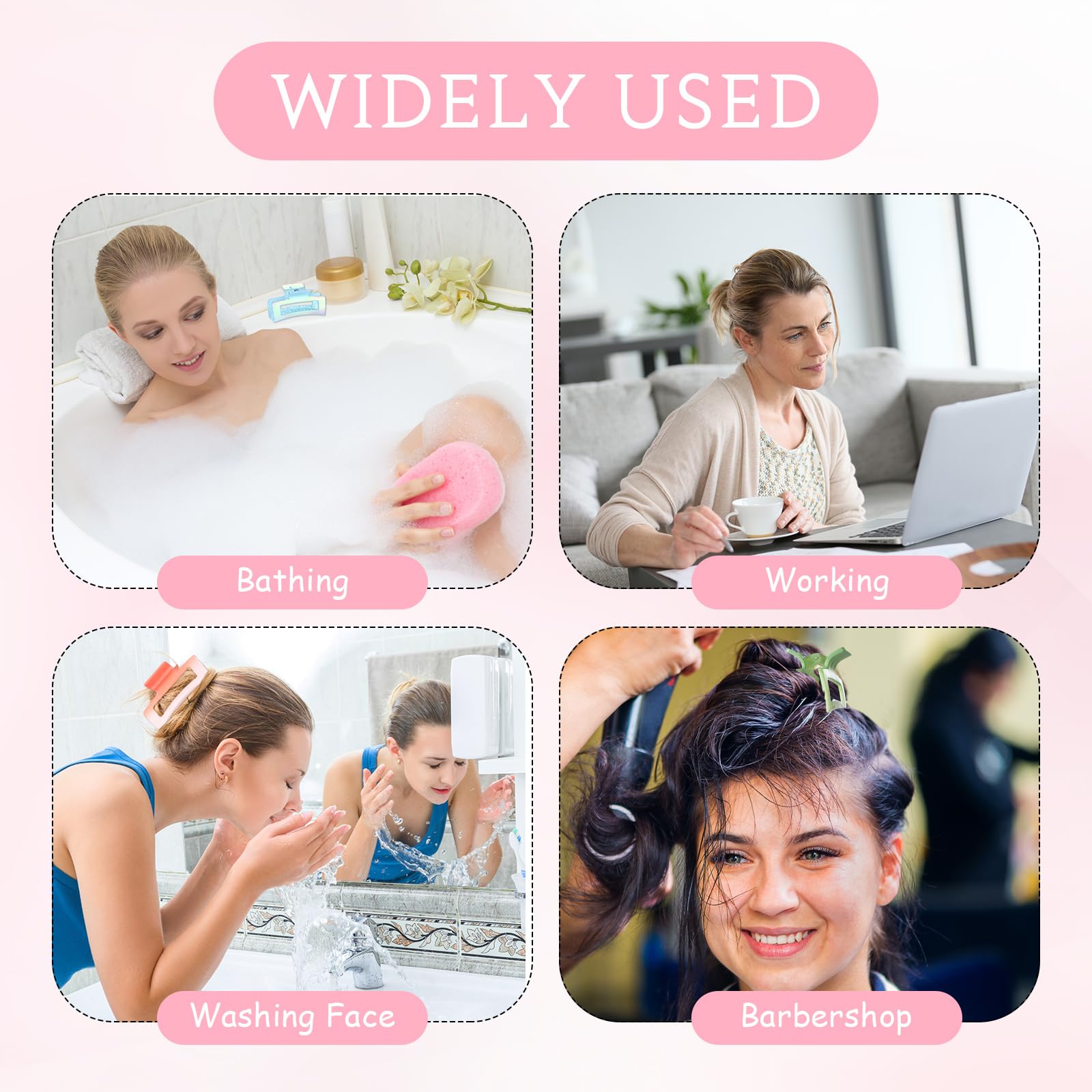Hotop Juego de 50 pinzas cuadradas antideslizantes para el cabello, pinzas rectangulares coloridas, accesorios para el cabello para mujeres y niñas, cabello grueso a fino (color vibrante, 3.4