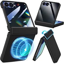 Goton Magnetic for Z Flip 7 Case with Built-in Privacy Screen Protector, [Compatible with MagSafe][Hinge Protection] Hard PC Anti-Scratches Shockproof Phone Cover for Samsung Galaxy Z Flip 7, Black