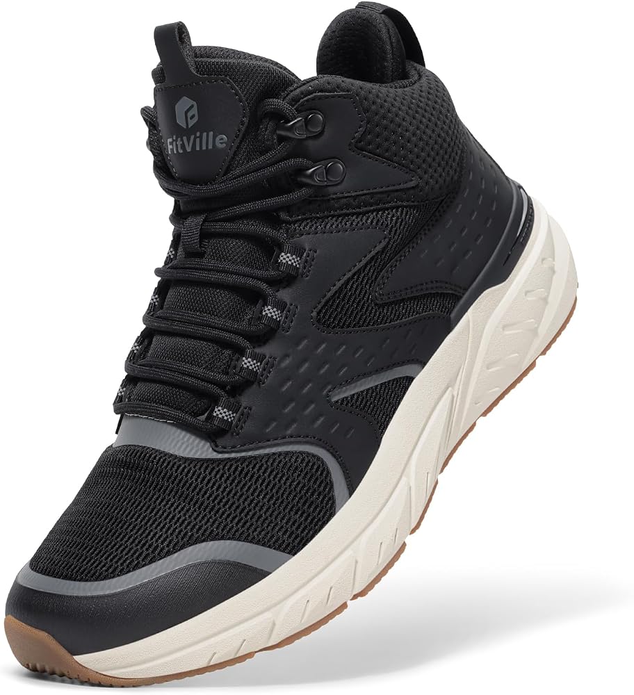FitVille High Top Sneakers for Men Wide Walking Shoes with Ankle Support — 사진 1