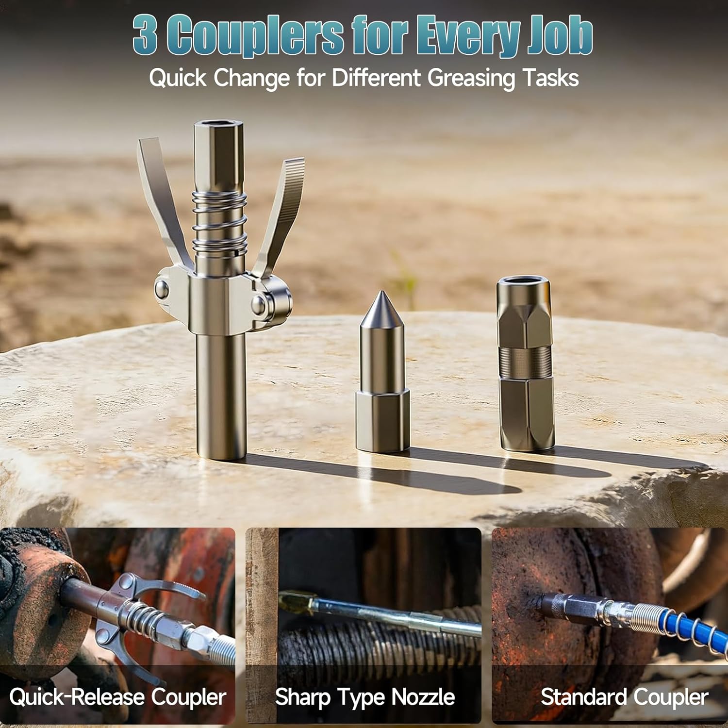 Electric Grease Gun Kit, Cordless Grease Gun with 2 * 4.0Ah Batteries, 90° Swivel Coupler 12000 PSI 5.7 Oz/Min Battery Powered Grease Gun for Truck & Workshop & Heavy Machinery Maintenance