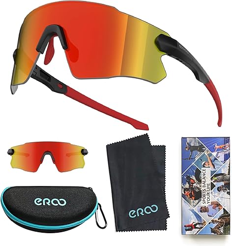 Miniatura 8 de ER00 Gafas de sol deportivas ligeras envolventes para cara pequeña, hombres, mujeres, jóvenes, ciclismo, béisbol, correr, pickleball