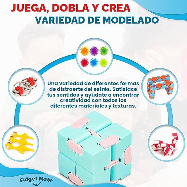 Foto 2 de 7 de Nestling 30 Piezas Fidget Toy Pack, Juego de Juguetes Antiestrés para la Concentración y la Tranquilidad