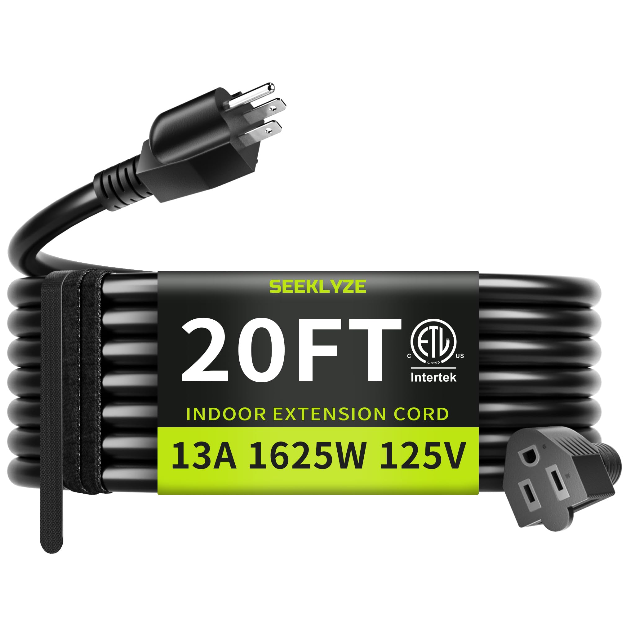 Photo 1 of Seeklyze 16/3 Black 20 FT Extension Cord Indoor for Appliances