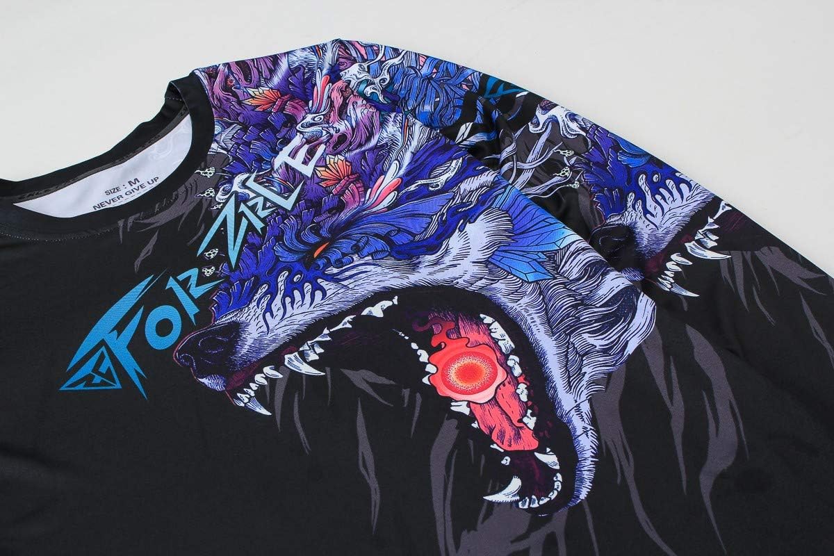Red Plume Men’s 3D Printed Compression Long Sleeve T Shirts Top Tees
