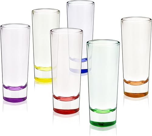 True Juego de 6 vasos de tiro, vasos de chupito de tequila, vasos de chupito para whisky, juego de vasos de chupito de 2 onzas, vasos de chupito