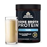 Grass Fed, Cage Free, Bone Broth Protein Powder, 20g Protein, Hydrolyzed Collagen Peptides, Keto & Paleo Friendly, Supports Joint, Gut Health, Vanilla, 20 Servings