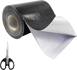 AIHSUMC 4.5Inch × 40FT RV Awning Repair Tape with Scissors, Outdoor Heavy Duty Repair Tape for Tarp, Tent, Boat Cover, Canvas, Sail Tape, Waterproof, UVproof and Heat-Resistant Tear Repair Pctch Kit