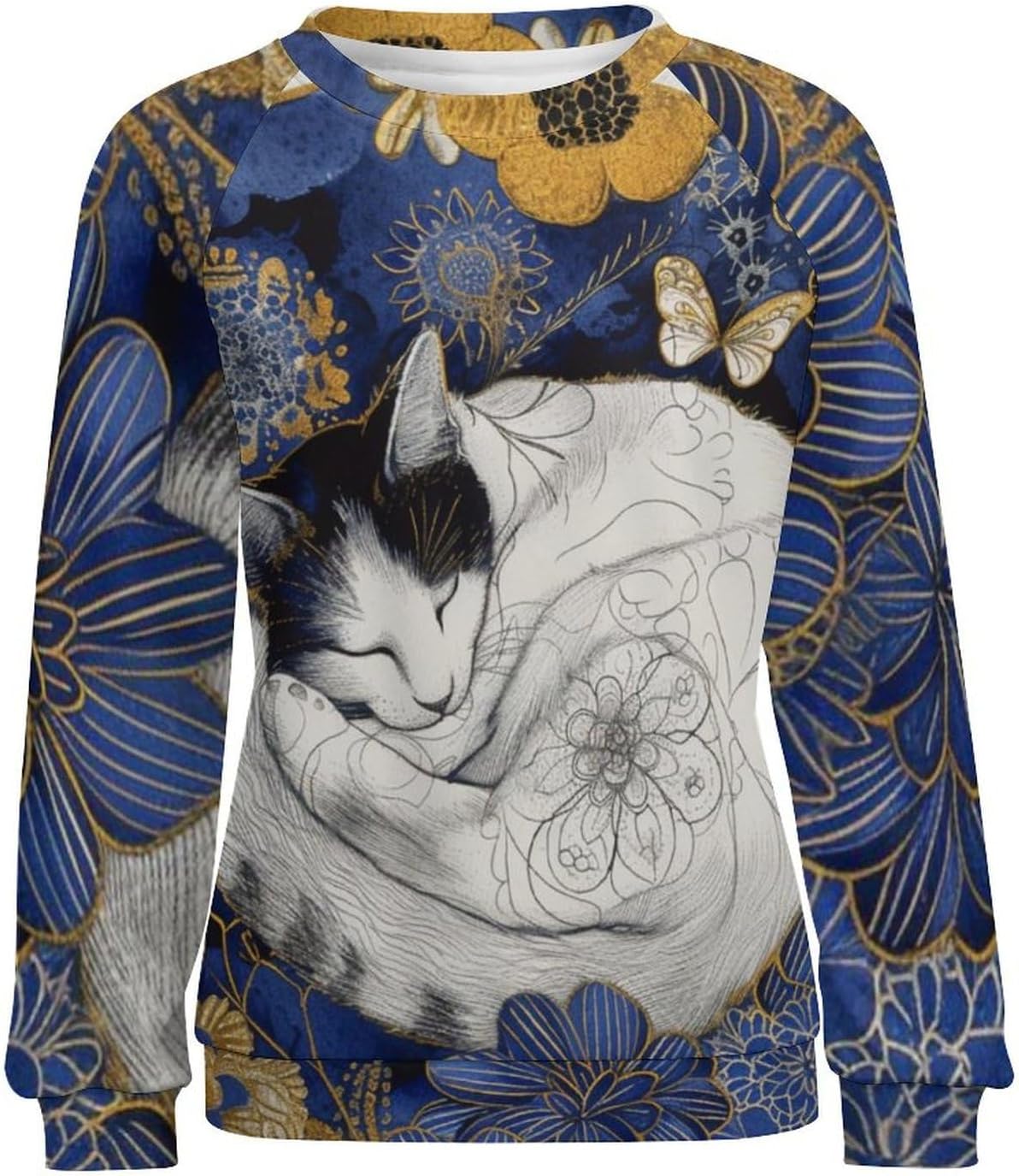 Cat Sweatshirts for Women Long Sleeve Crewneck Pullover Cotton Casual Plus Size Causal Fall Lounge Sweater - Image 5