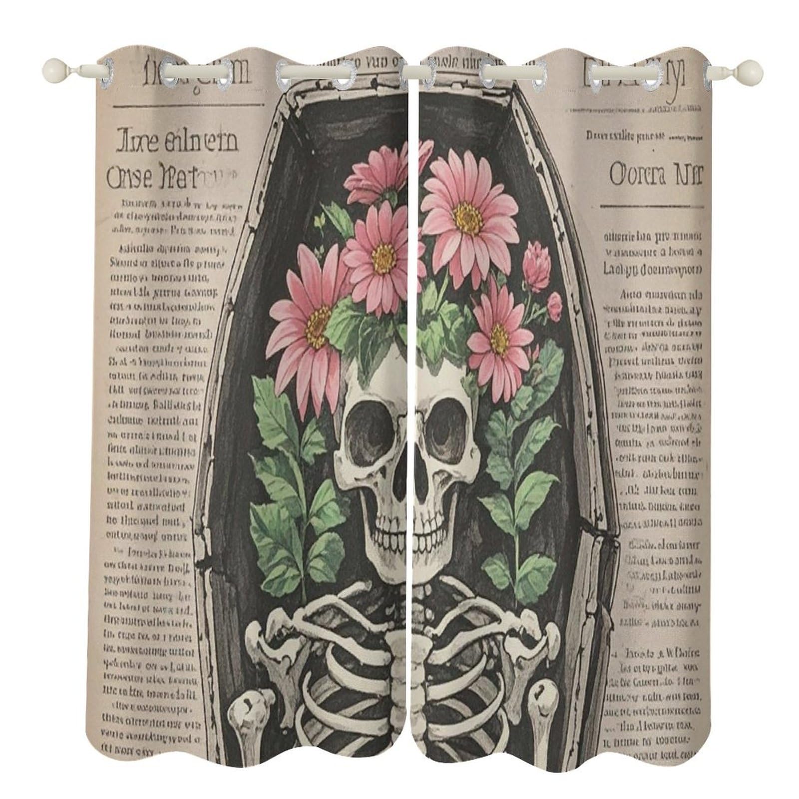Rideaux occultants squelette fleuri 132x182 cm pour la décoration du salon