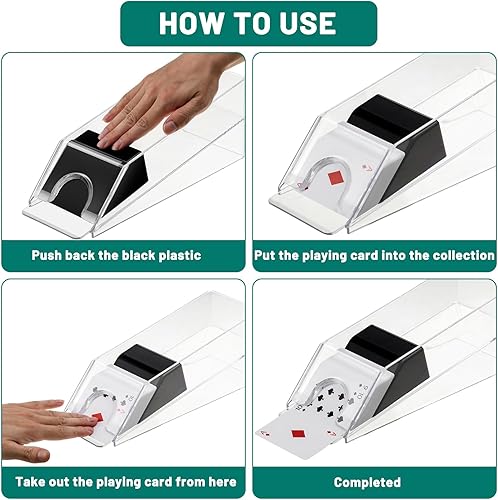 Miniatura 6 de Honoson Zapato de Blackjack y Bandeja de Descarte de Acrílico Transparente Dispensador de Cartas Zapato Repartidor de Blackjack para Cartas de Juego