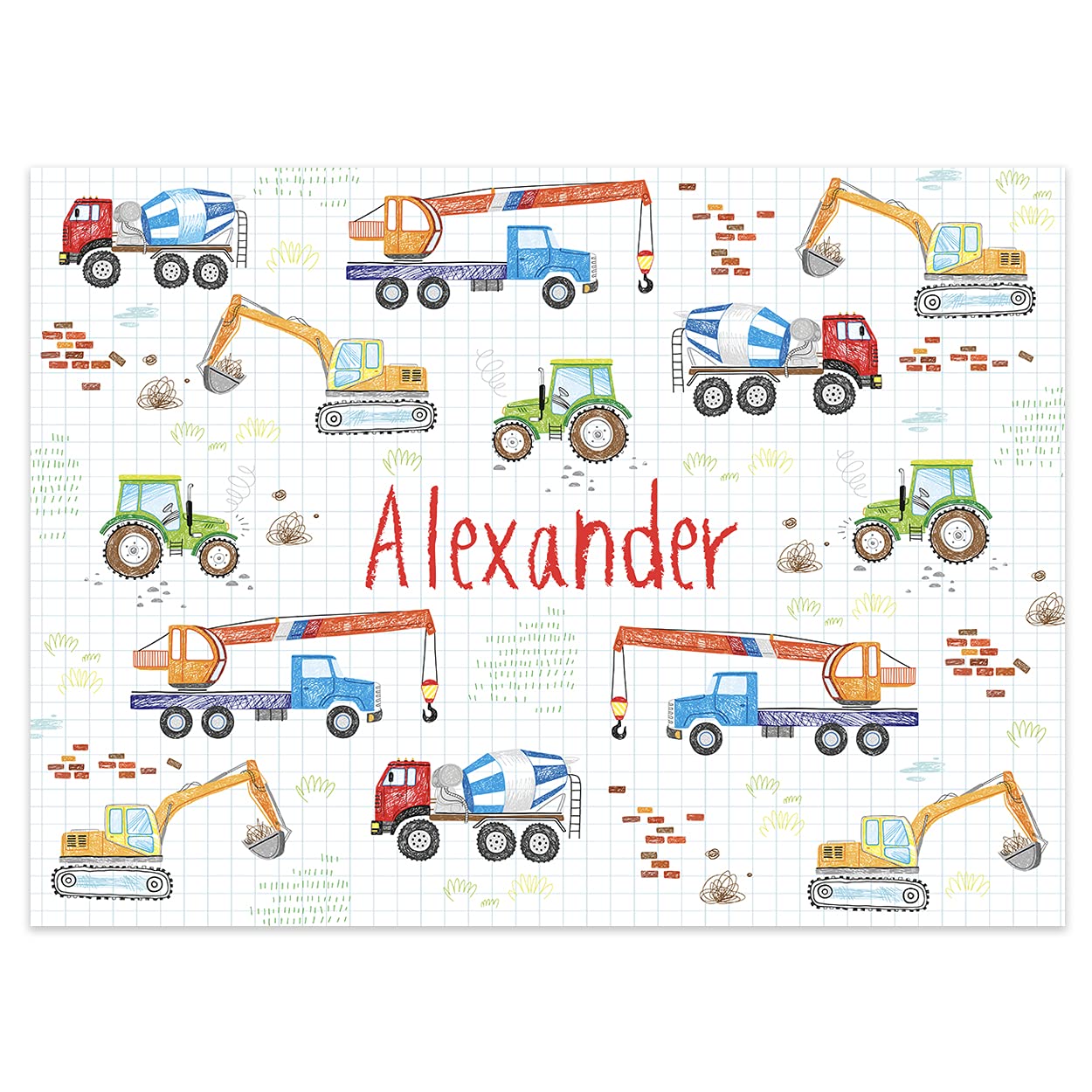 Paper Themes Boys Big Toys Personalised Messy Mat Plastic Table Cloth Wipe Clean Protect Your Table And Floor From Spills And Accidents ((L) 110 X 75 Cm, )