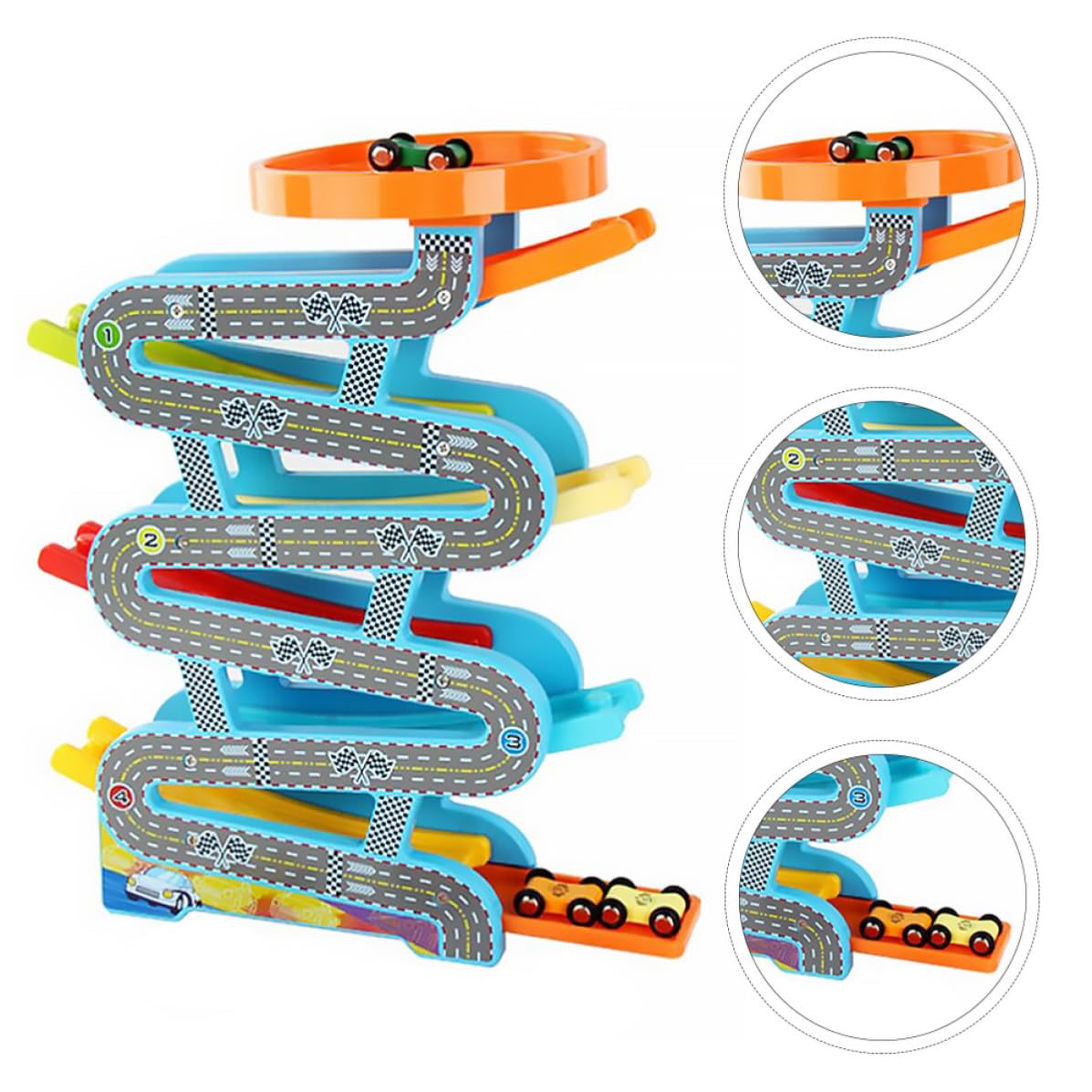 SHINEOFI Mehrschichtiges Gleitspielzeug zum Üben der Greiffähigkeit mit PVC Dinosaurier Pulley Glatte Kanten für 1 Satz Gleitwagen Spielspaß