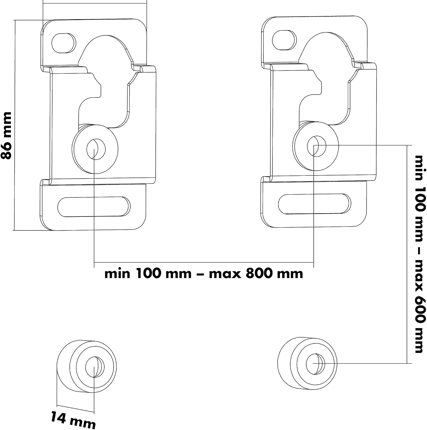 Schwaiger LWH1737511 Wall Mount for 13 "-70 – 70 Inch Tv – Black