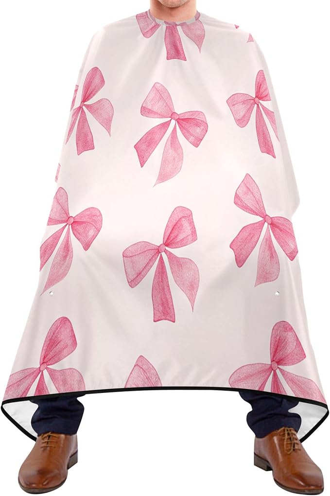 Capa de Barbería Burbuja Pink Bow Impermeable miniatura 2
