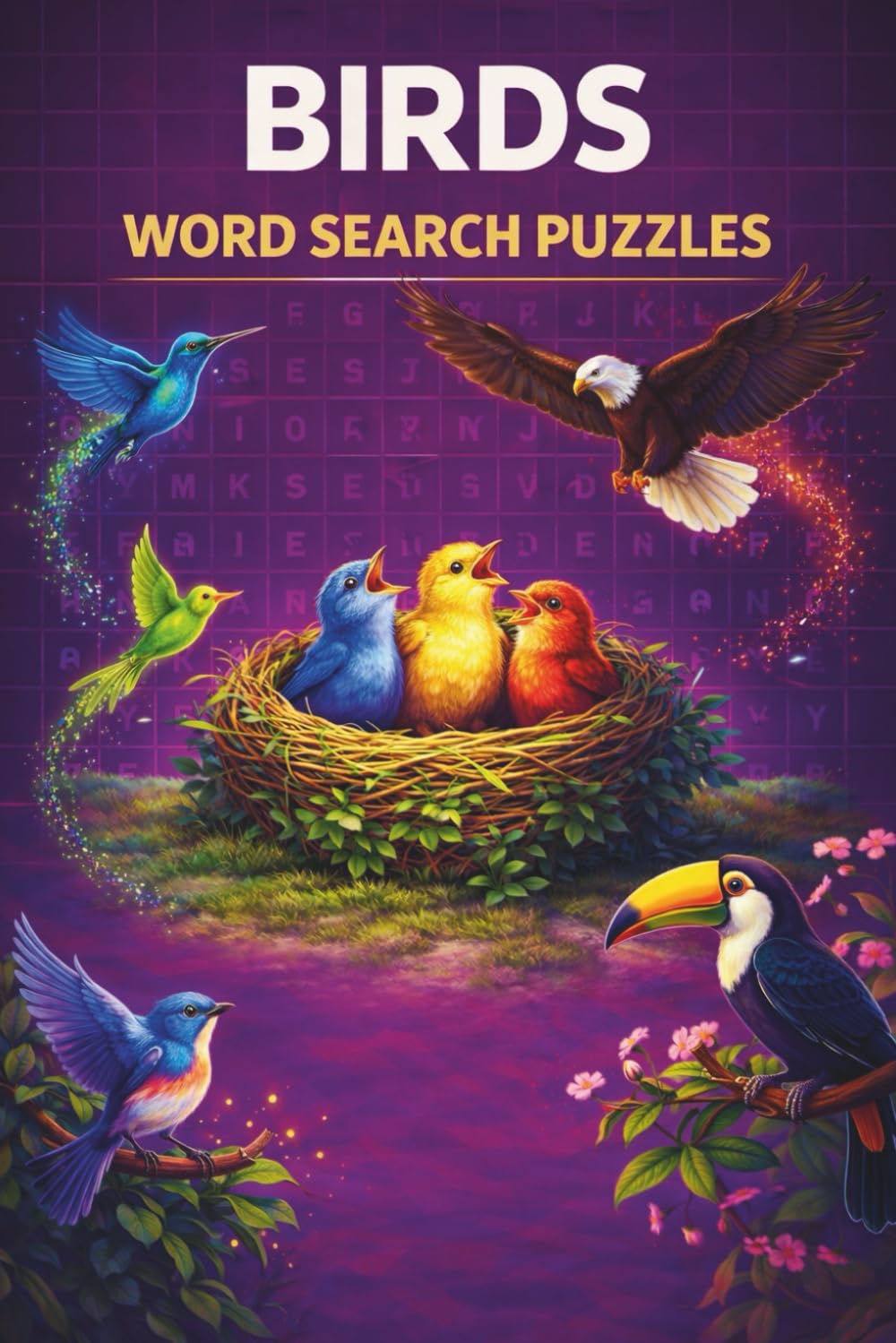 Birds Word Search Puzzle Book: 55 Word Search Puzzles Featuring Backyard Birds, Common Birds, Tropical Birds & More | 6x9 Inches