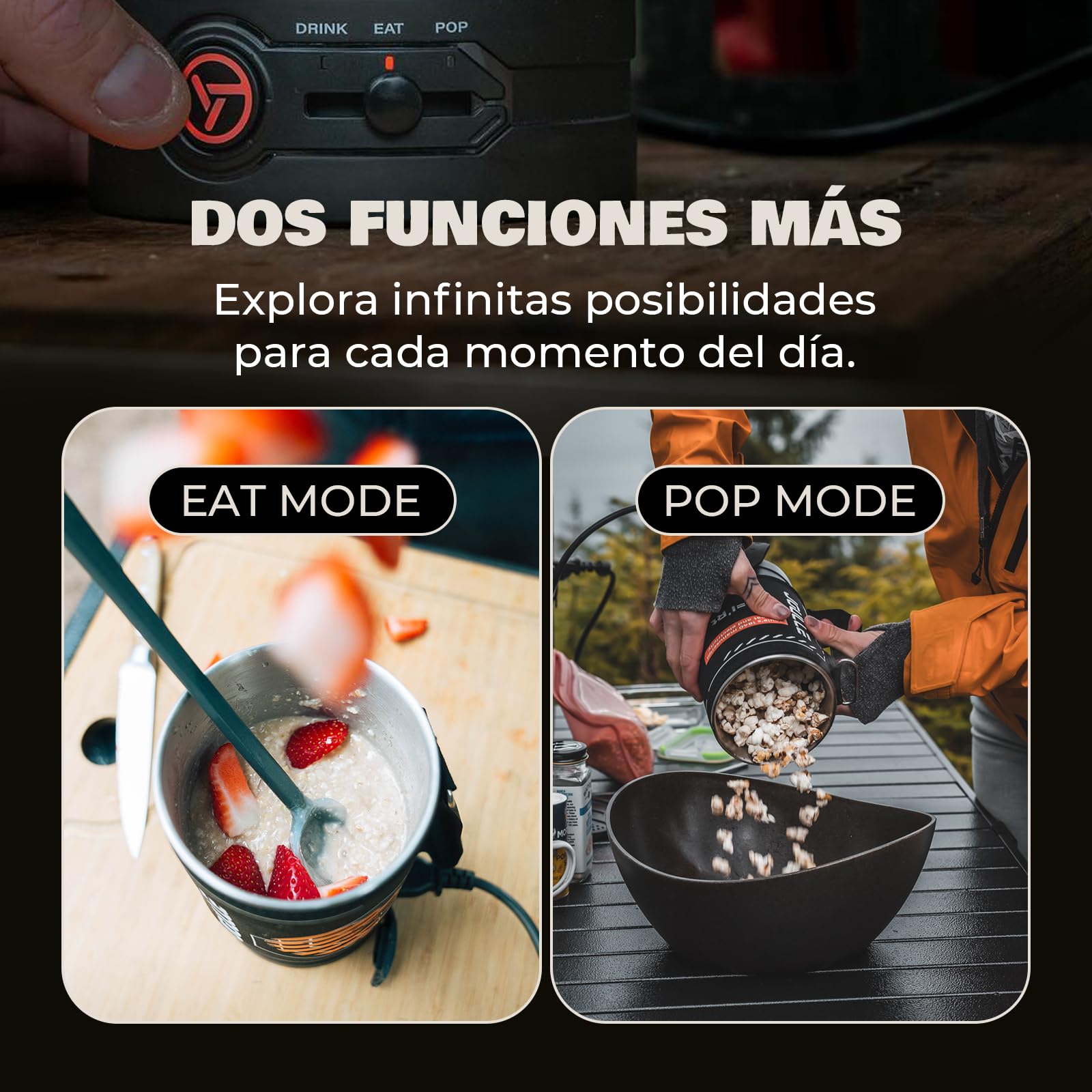 STOKE VOLTAICS Cafetera Eléctrica French Press, Diseño 2-in-1 para Hervir Agua y Prensar Café, Portátil para Camping y Viajes