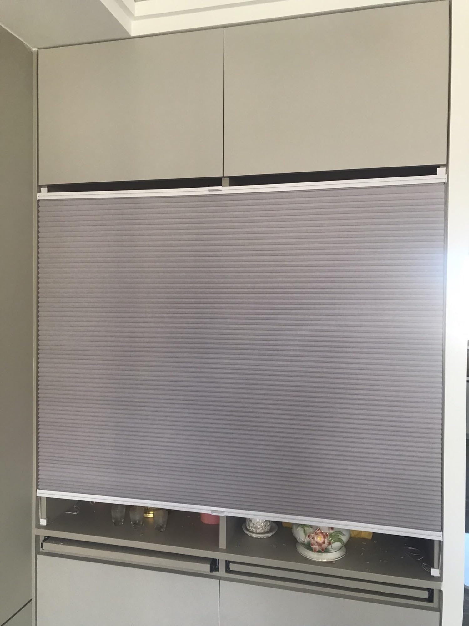 Concertina door Cabinet Curtains for Shelves, 24"36" 30" 32" 20" 40" Cupboard Folding Sliding Door Privacy Screen - Commercial/ Residential, Under Counter Shielding Curtain(100x100cm (39x39in))