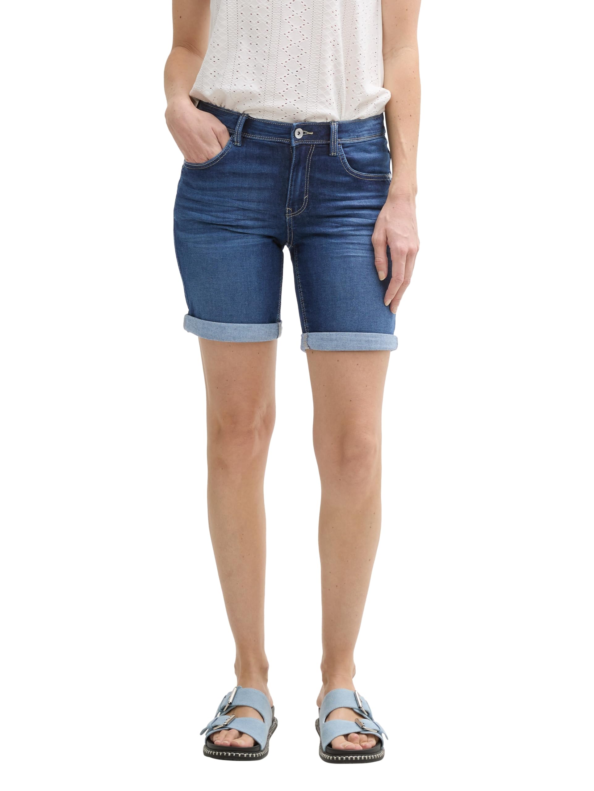 Tom Tailor Damen TTALEXA Slim Bermuda Jeans Shorts