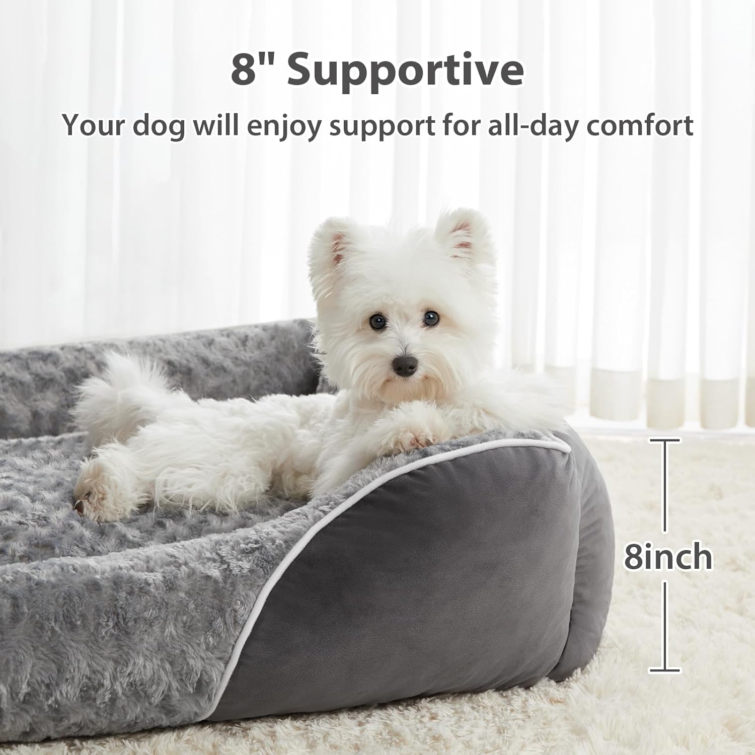 RRPETHOME Dog Beds Medium Sized Dog,Washable Rectangle Dog Bed for Medium Dogs,Orthopedic Pet Sofa Bed, Dog Couch Bed with Anti-Slip Bottom