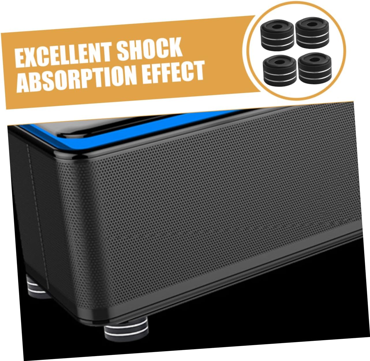 Homoyoyo 4pcs Slip Vibration Isolation Feet Pads for Speakers and Amplifiers Aluminum Alloy Rubber Rings Shock Absorption and Stability for Home Audio Systems