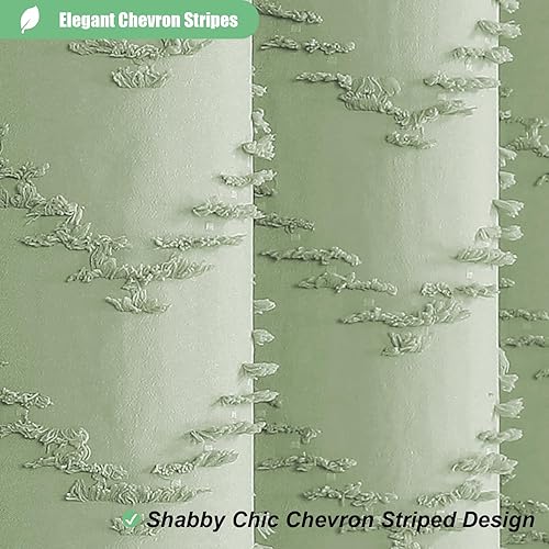 Vista 35 de Dynamene - Cortina de ducha, bohemia y rústica con rayas con chebrón en relieve, cortina texturizada para decoración de baño, juego de cortina A.