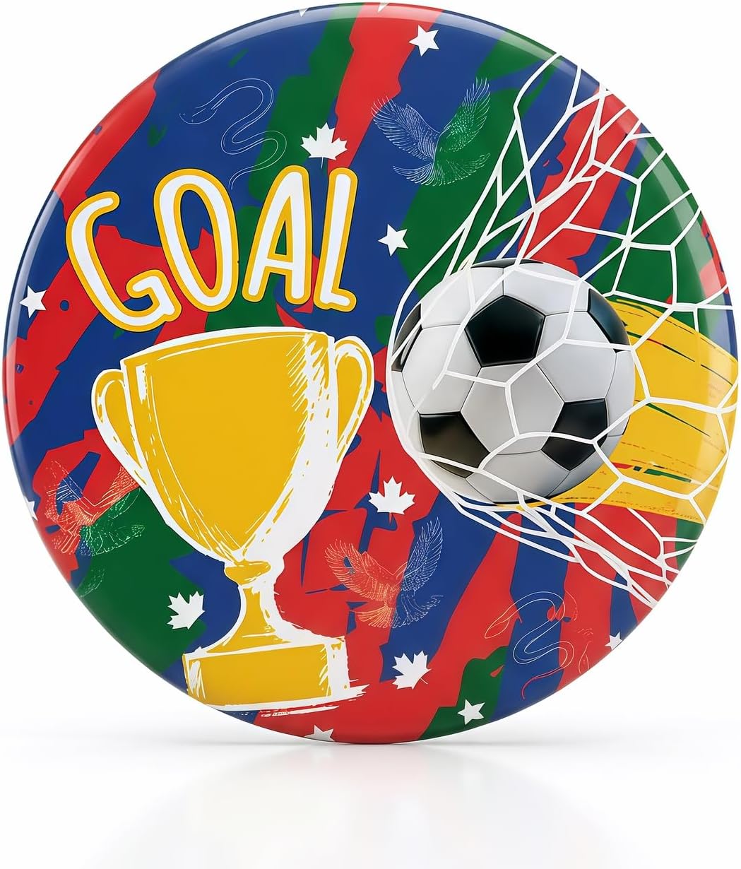 Soccer Party Favor Button Pins, 2.3 Inch Football Team Gifts, Soccer Decorations for Birthday Party and Game Day Celebrations, Sports Party Supplies for Kids Adults