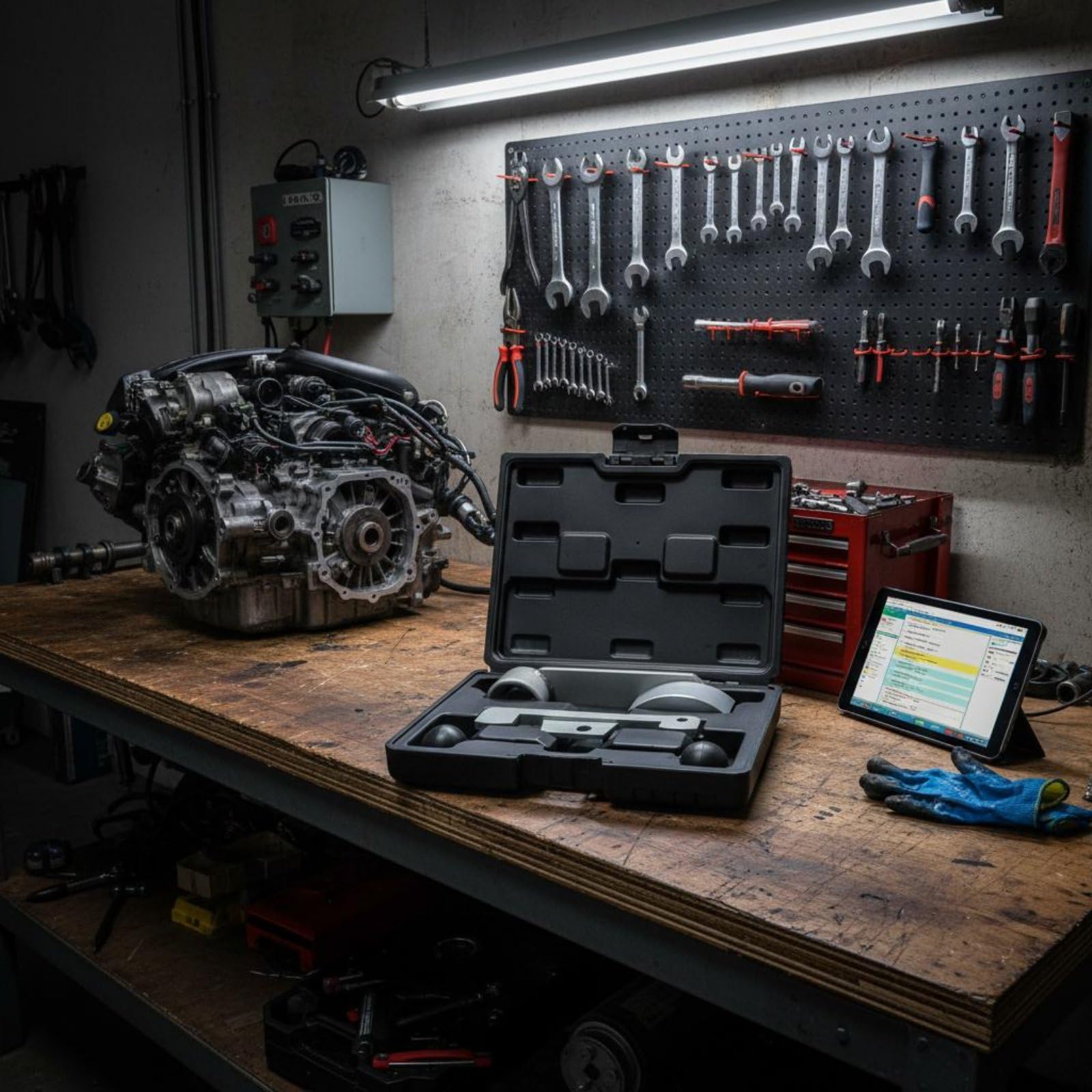 harayaa Dispositivo per Temporizzazione Motore Kit Allineamento Blocco ttrezzo Regolazione Fasi Acciaio Carbonio Resistente Adatto per Officina Meccanici Fai da Te Manutenzione Motori M96