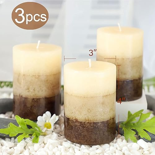 Miniatura 7 de Pillar Candles - Velas aromáticas de vainilla con aroma a cupcake de Immeiscent para aromaterapia, más de 50 horas de combustión de larga duración,
