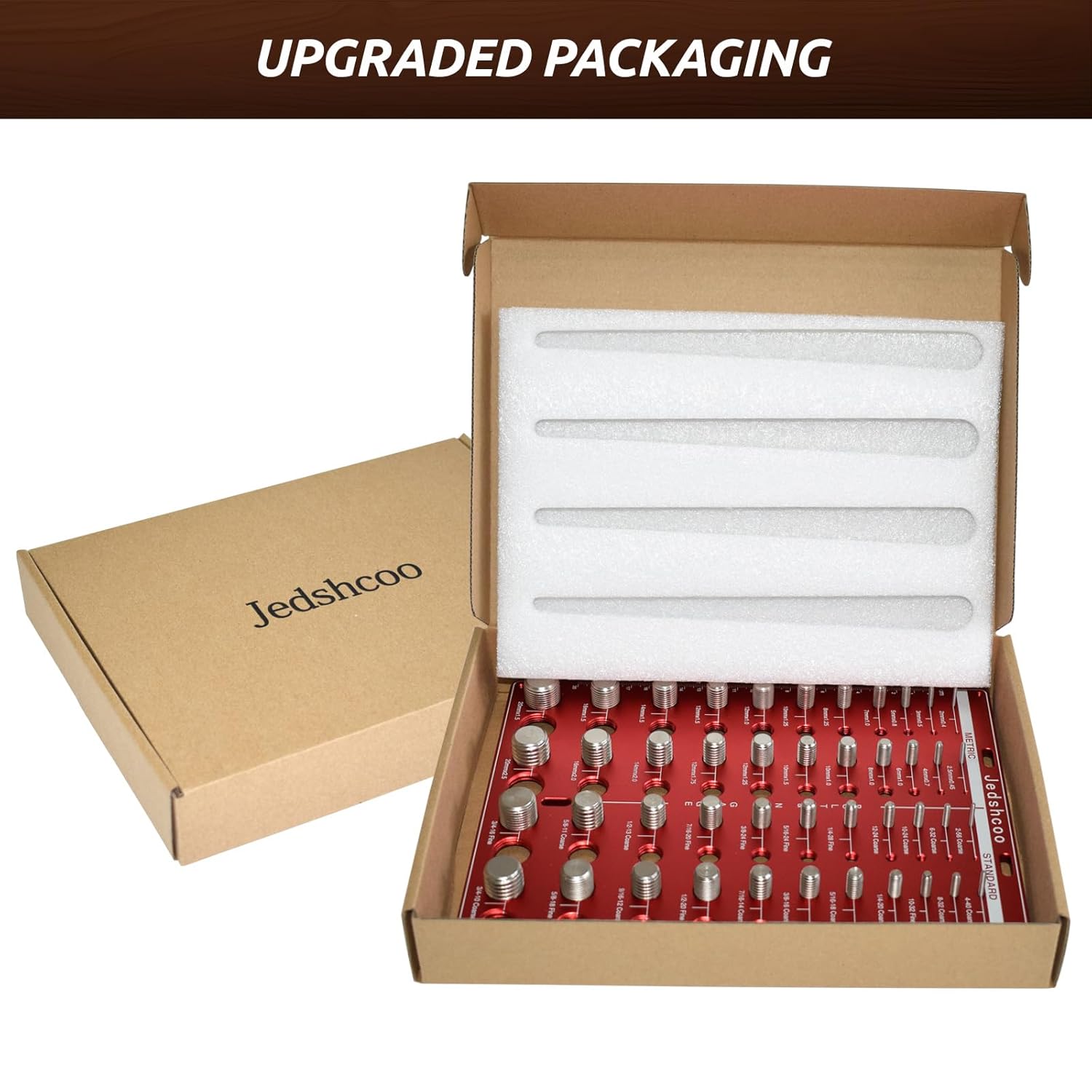 Thread Checker with Optimised Spacing, 44 Nut and Bolt Thread Checker, Bolt Size Finder with 22 Standard & 22 Metric Sizes, Thread Gauge SAE and Metric