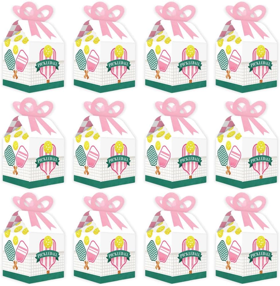 Pink Pickleball Party Favor Gift Boxes - Bow Boxes - Set of 12 image 4