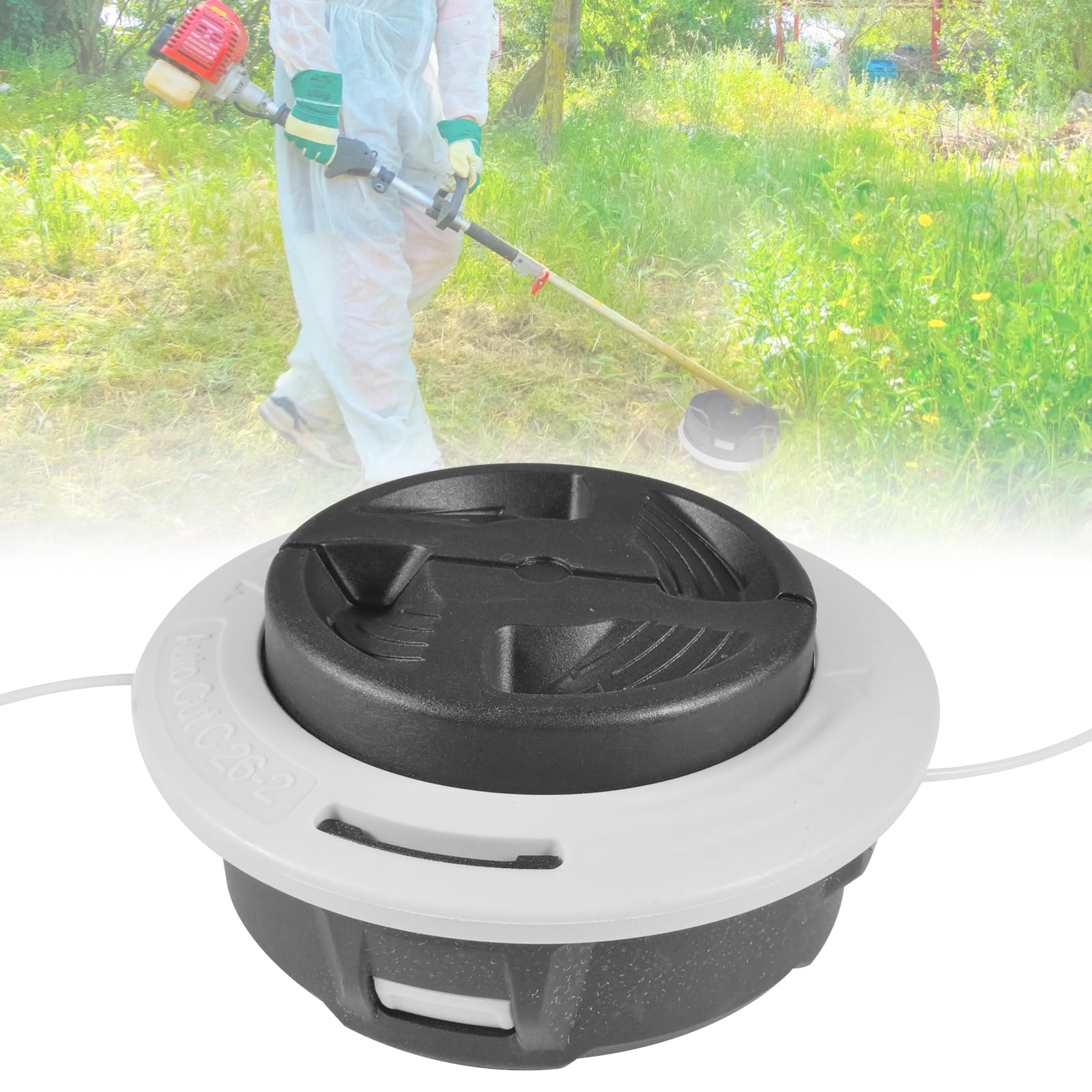 FGen Cabezal de repuesto AutoCut C26-2, bobinas para desbrozadora, cabezal de corte de repuesto para Stihl FS55, FS56, FS55RT, FS56R, FS70, FS70R, FS74, FS76, FS80, FS85, FS80R, FS85R, FS90, FS94,