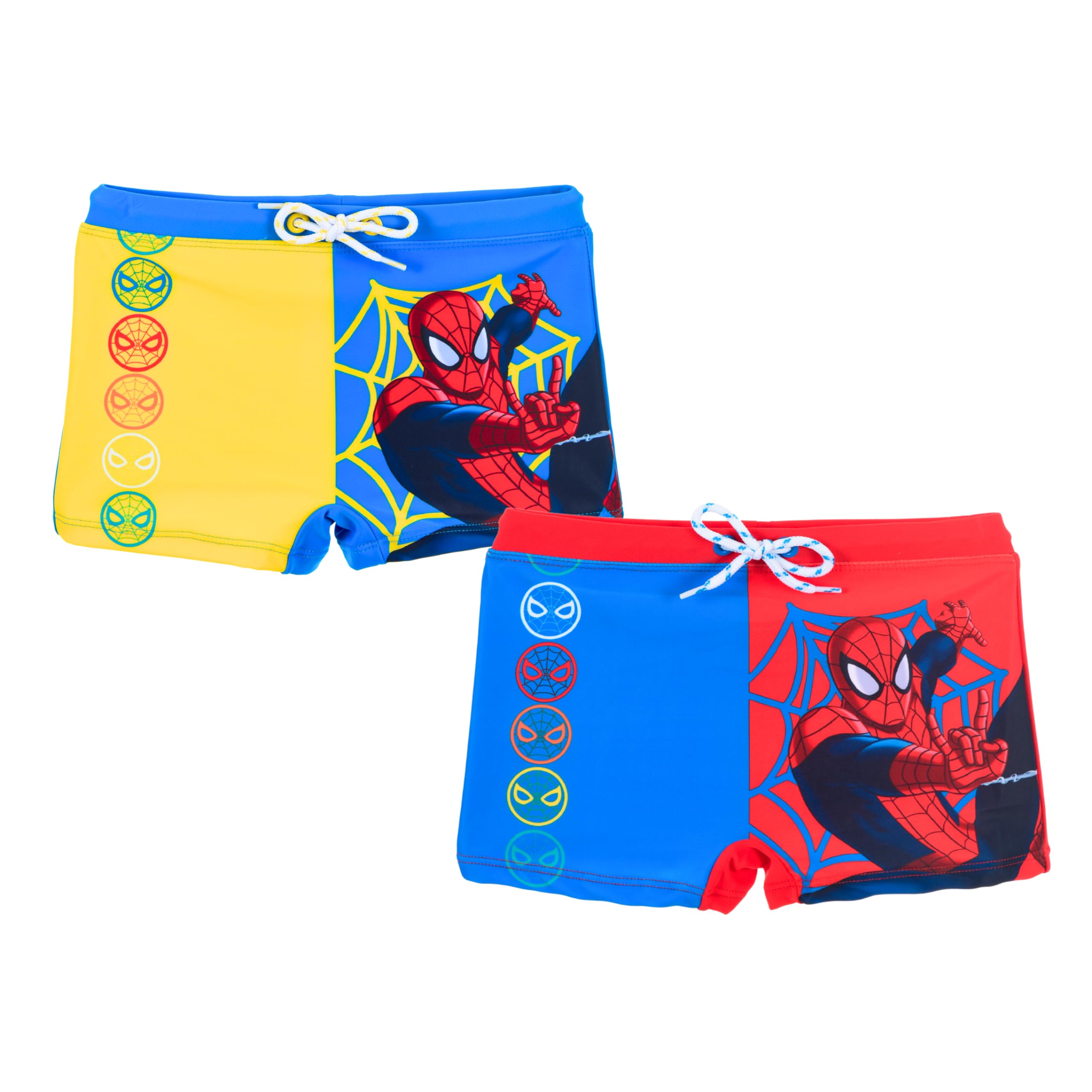 Marvel Spider-Man Bañador para Niño, 2 Pares de Shorts de Baño Boxer, Superheroe Bañador de Natación para Niños, Talla 8 Años