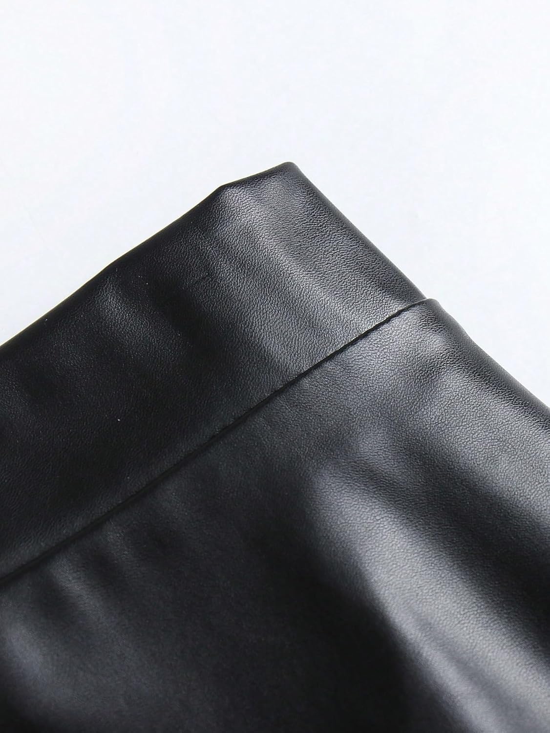 SHENHE Women's Faux Leather Long Skirt A Line Elastic High Waisted Fall Elegant Flowy Skirt - Image 5