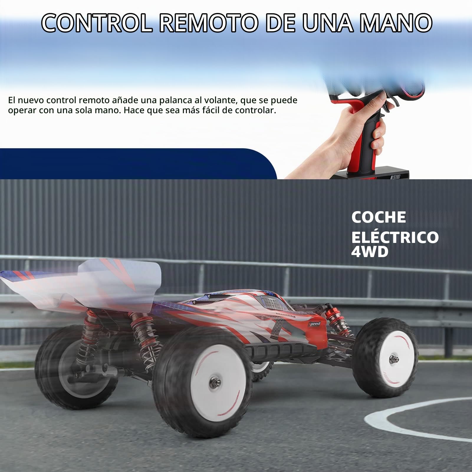 Goolsky WLtoys 124008 Coche Teledirigido Alta Velocidad 1/12 2,4 GHz 60 KM/H 4WD Motor Sin Escobillas Buggy de Alta Velocidad Coche Rápido Todoterreno Regalos para niños Adultos (2000 mAh Batterie)