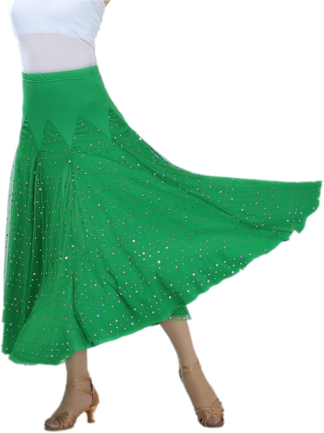 CISMARK® Elegant Sequin Ballroom Waltz Dancing Long Swing Party Skirt One Size