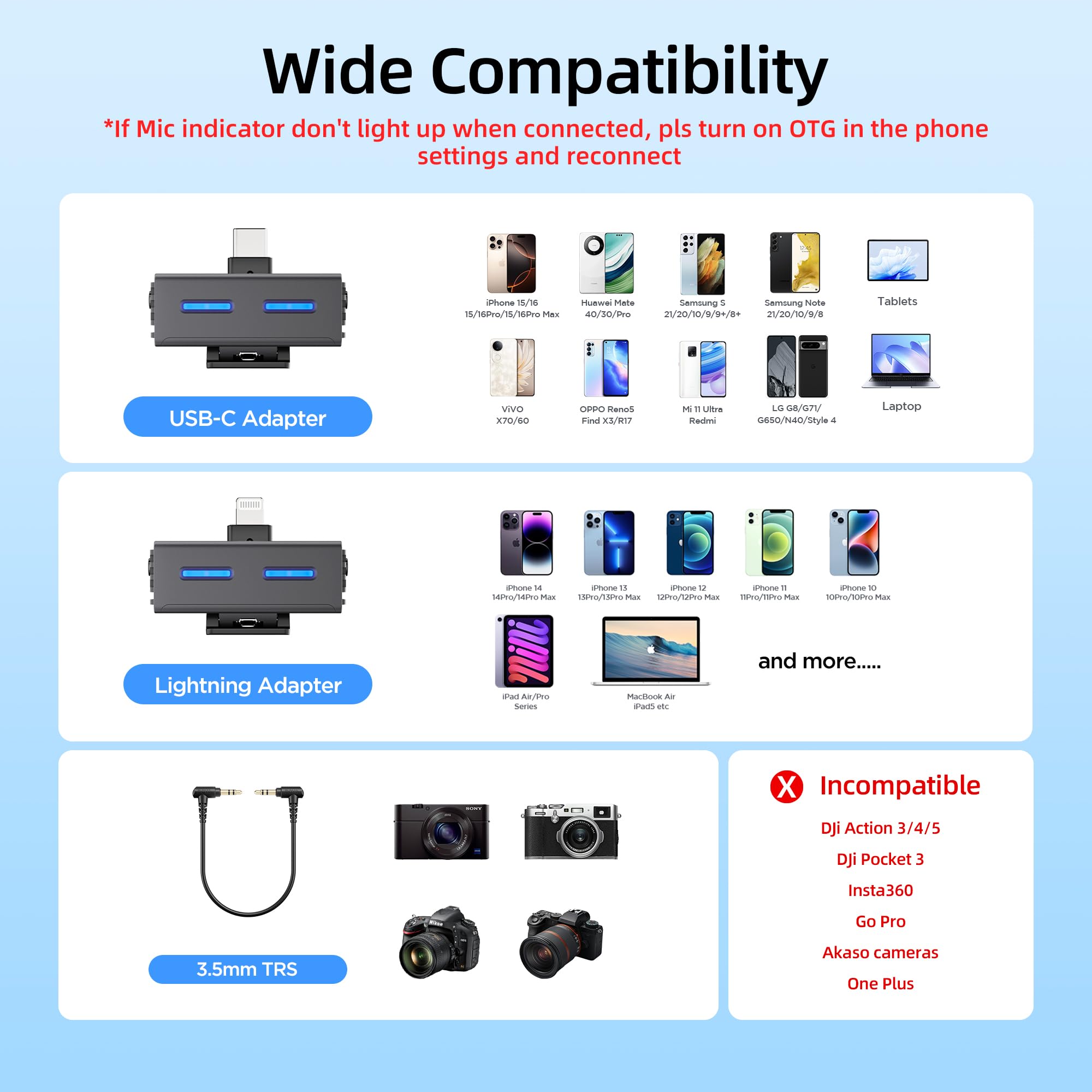 BOYA BOYALINK Lot de 3 mini microphones pour appareil photo/iPhone/Android, Lavalier sans fil avec IA, 30 heures d'autonomie, 300 m de portée pour Vlog, TikTok