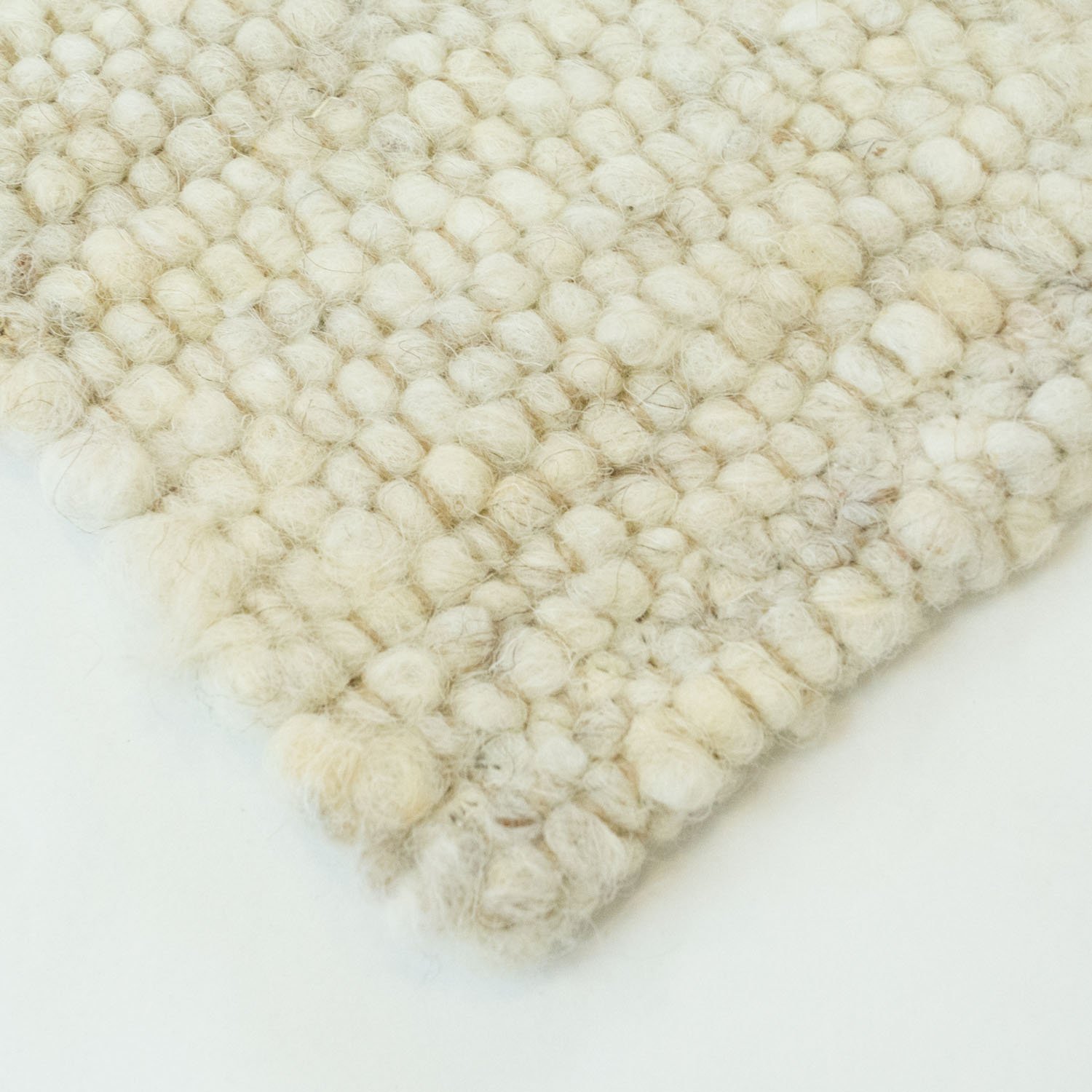 TacaHome Wollteppich Natur Handweb Teppich I Reine Schur-Wolle im Skandinavischen Design I Wohnzimmer Schlafzimmer Esszimmer Kinderzimer Büro | 70 x 130 cm Beige Meliert