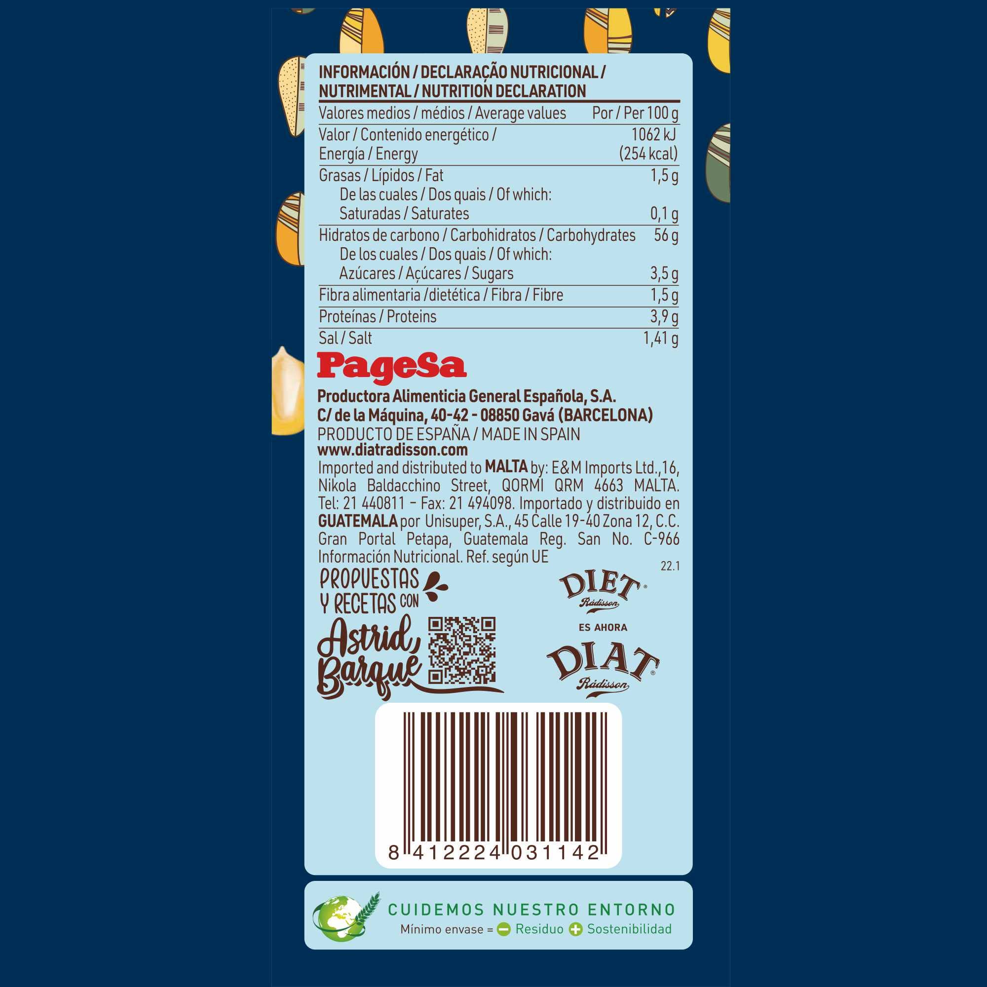 DIAT Radisson Pan Rallado Sin Gluten de Maíz, Espesante Vegano, no GMO