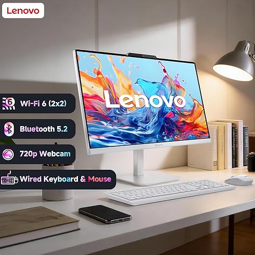 Miniatura 7 de Lenovo Computadora de escritorio todo en uno, Windows 11 Pro, 16 GB de RAM, SSD de 512 GB, pantalla IPS FHD de 23.8 pulgadas, procesador Intel N100,